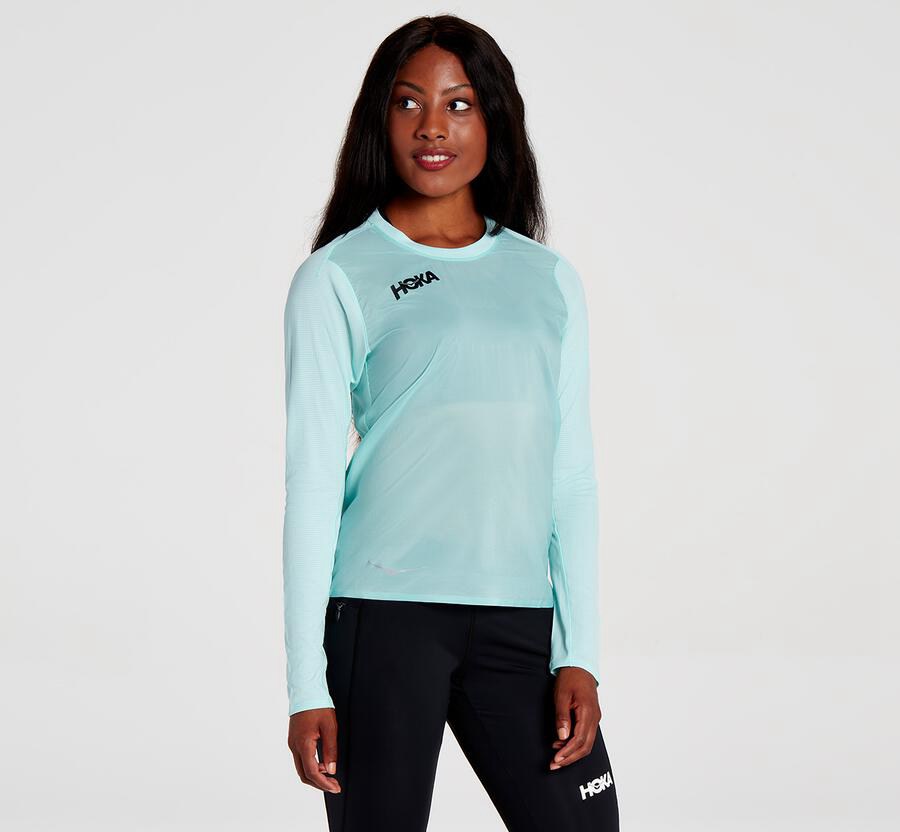 Top Hoka One One Mujer - Wind - Azules - XOK237196